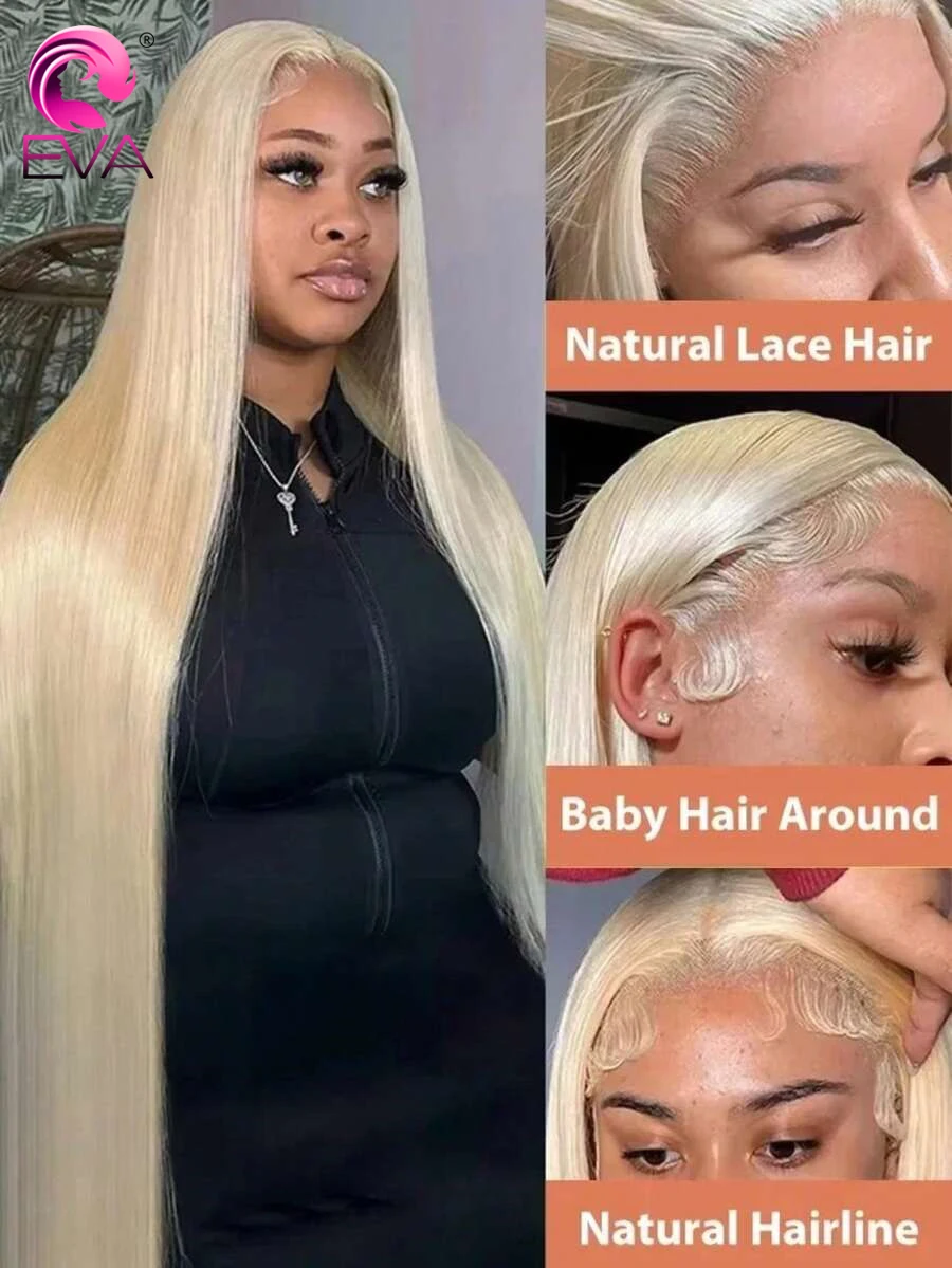 إيفا 613 HD الدانتيل الشفاف الباروكة الأمامية 13x6 شقراء مستقيم 100% خصلات الشعر المستعار الإنسان للنساء قبل قطعها 13x4 الدانتيل الجبهة الباروكات