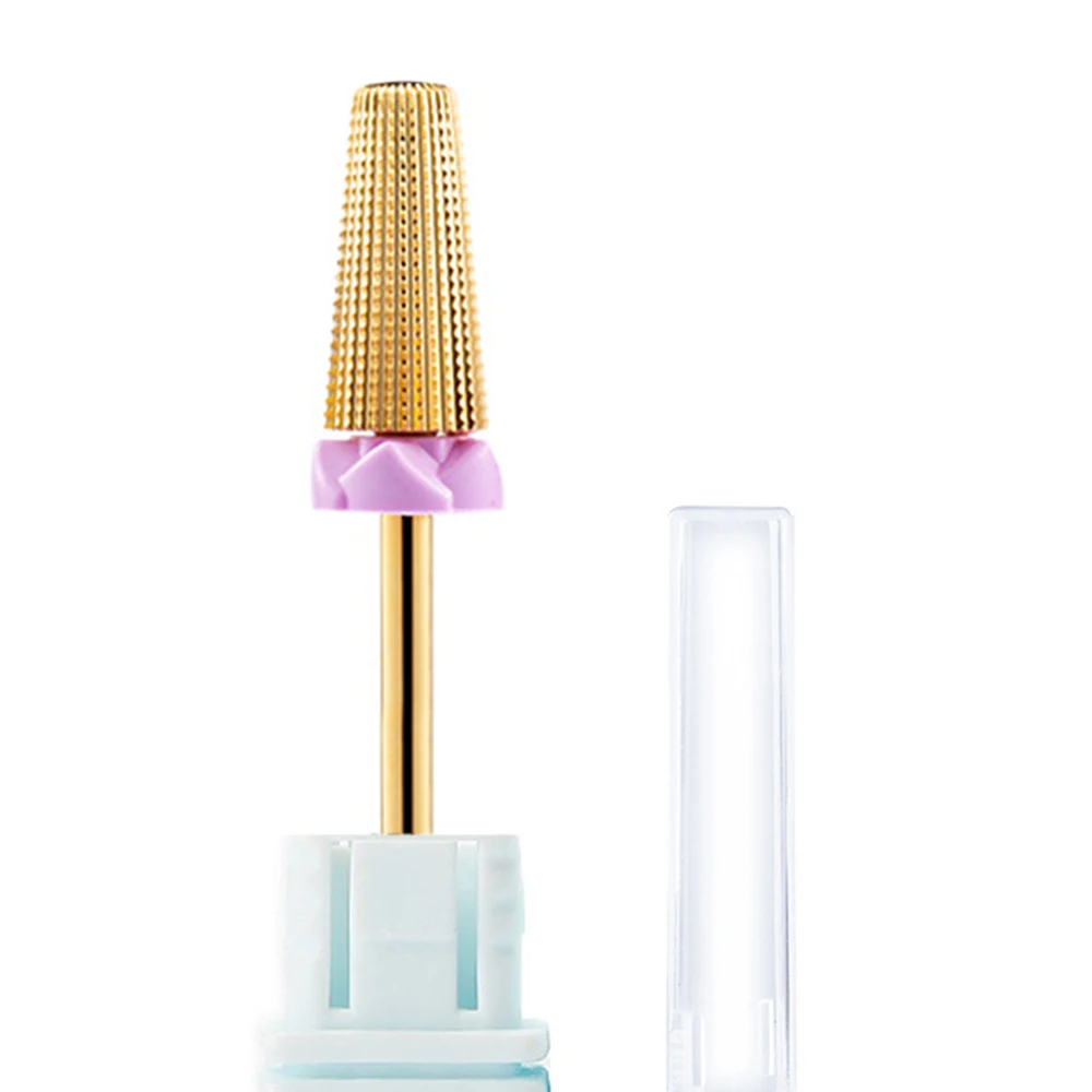 タングゴールドネイルドリルビット,カーバイドフライス,マニキュアマシン,ペディキュアファイルツール,アクセサリー,5 in 1, 1個