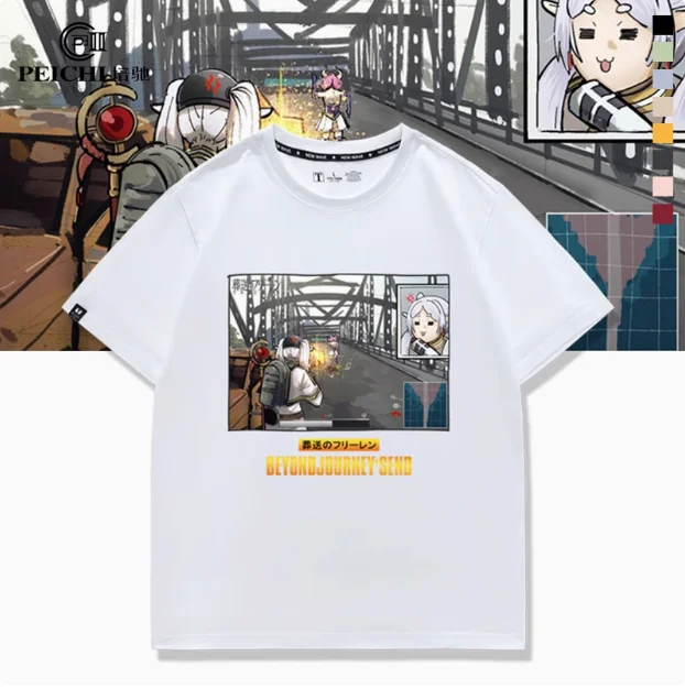 

Anime Frieren: Beyond Journey's End Frieren Short Sleeve T-shirt Summer Cosplay Costume Casual Student Loose Tops