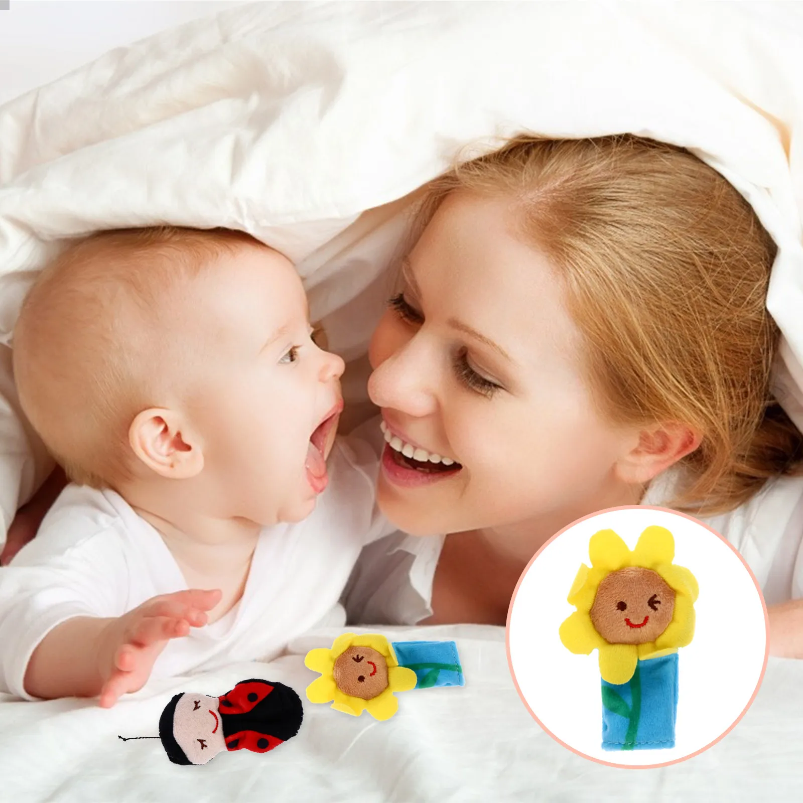 

Набор из 5 мягких пальчиковых кукол в виде животных для детских историй, развивающих игр и веселого общения родителей с детьми