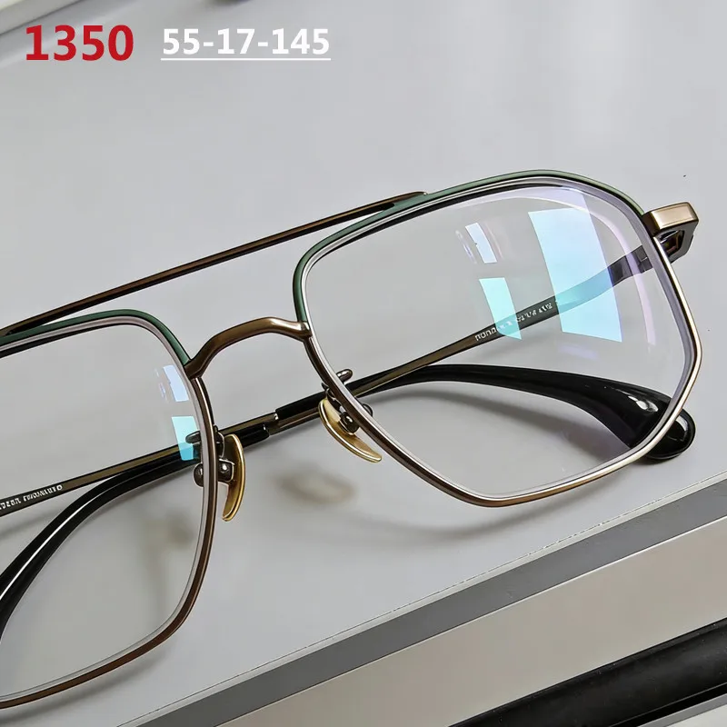 

Очки в японском стиле, титановая оправа, для мужчин и женщин, квадратные, для крупного лица, ультралегкие, ручной работы, брендовые очки