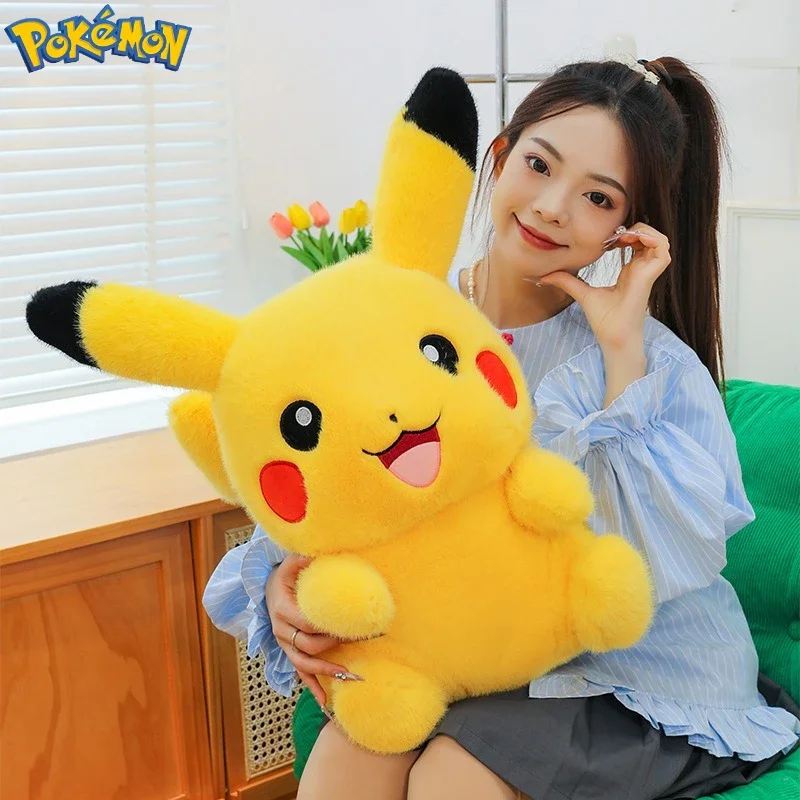35-60-センチメートル長髪ピカチュウぬいぐるみかわいいポケモン-peluche-漫画アニメ快適なソフト人形飾り子供のおもちゃギフト