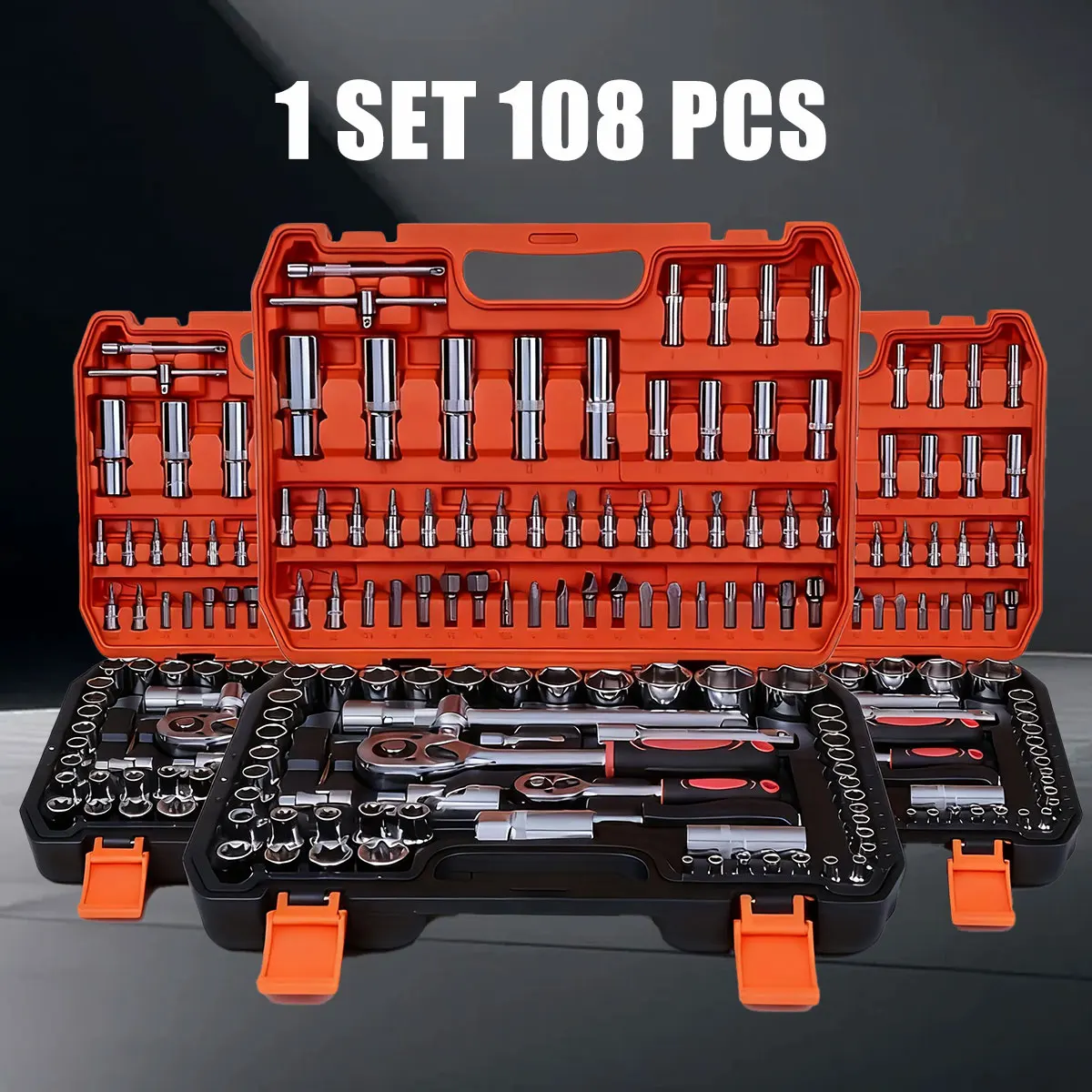 

Manual Household Tools, 108pcs Toolbox, Portable Four-layer Toolbox, Multi-functional Toolbox for Automotive Repair