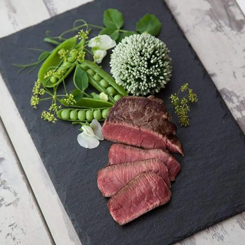 

Набор из 2 изысканных каменных тарелок: тарелка для суши, доска для закусок, многофункциональная доска для ежедневного использования, поднос для десертов, каменные тарелки