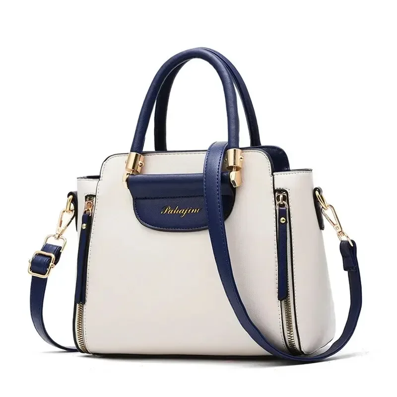 Fashion Color Contrast Handbag, Stitching Striped Crossbody Bag Women's Elegant Office & Work Purse