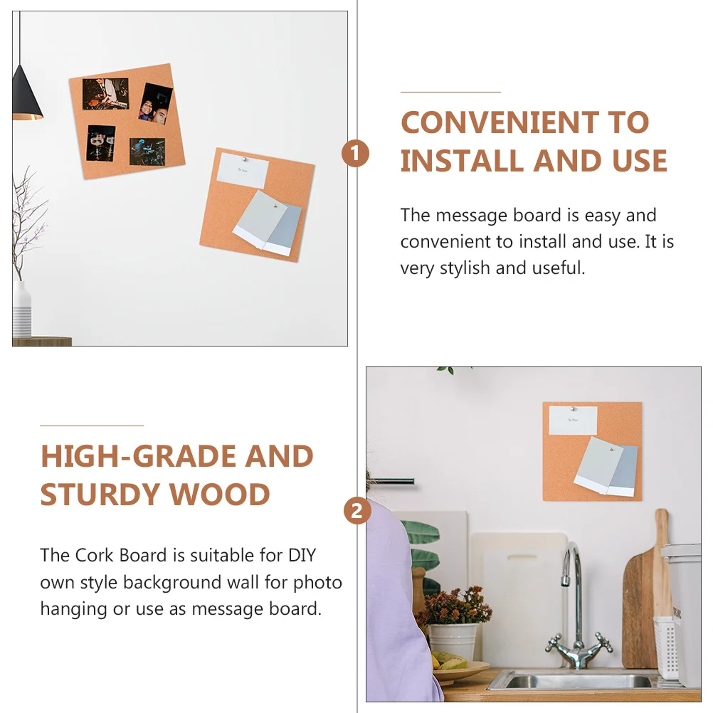 3 قطعة الفلين الناعم للجدران الصغيرة خشبية عرض إشعار لوحة الرسائل معلقة جدار ديكور إمدادات المنزل لوحة الإعلانات #2