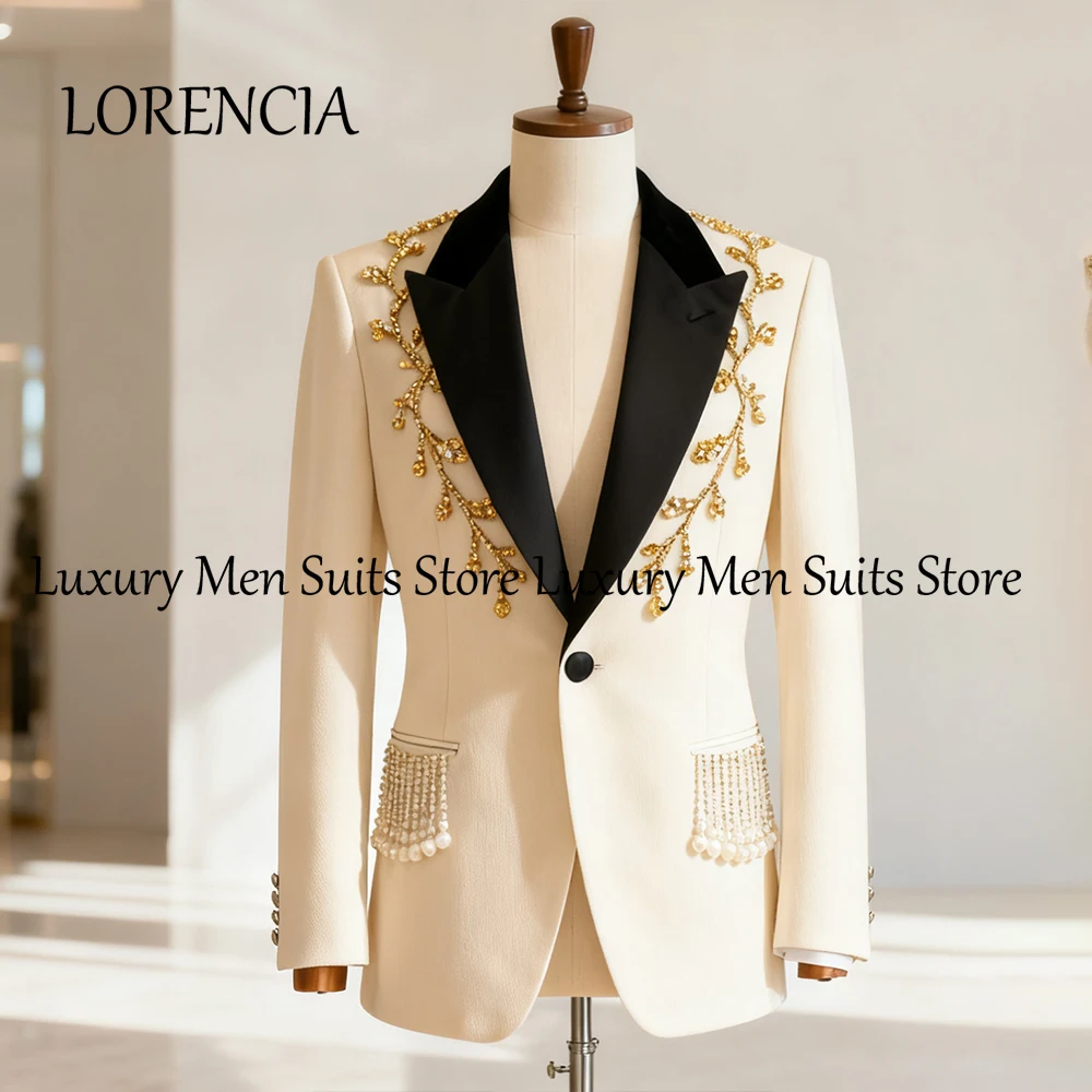 Elegant Diamond Male Suits 2 Pieces Peaked Label Wedding Groom Tuxedos Set Customized Blazer Pants abiti uomo estivi eleganti