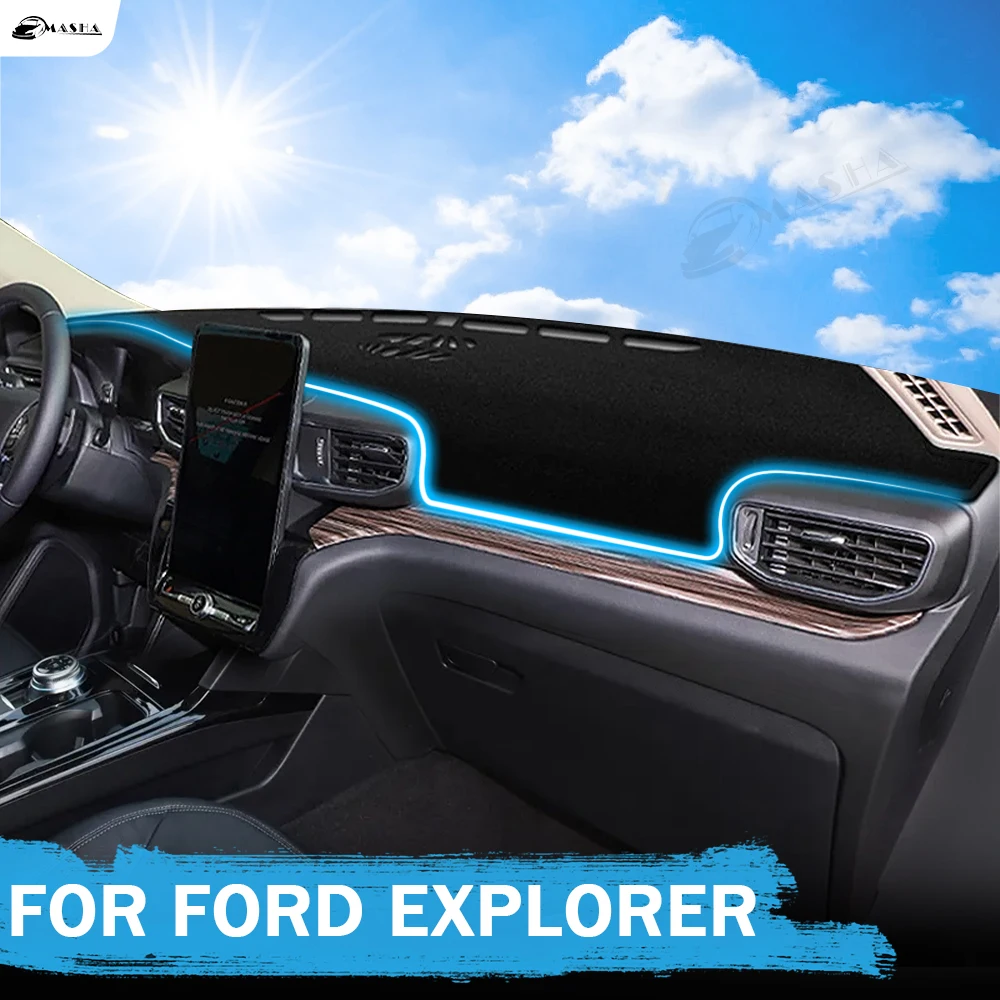 

Крышка приборной панели коврик для Ford Explorer U625 MK6 2020-2023 аксессуары крышка приборной панели U625 коврик для приборной панели солнцезащитный козырек против бликов УФ-лучей протектор