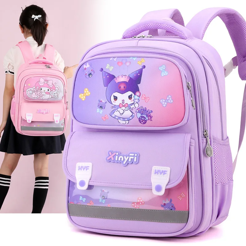 Sanrio Kulomi Cartoon Cute Student Breathable School Bag Melody New Children's Ridge Reducing Burden Backpack Women