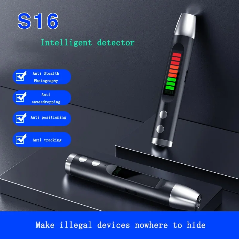 S16 Signal Detection Pen Anti Peeping Camera Eavesdropping Positioning Monitoring Detector Hotel Infrared Magnetic GPS Scanner