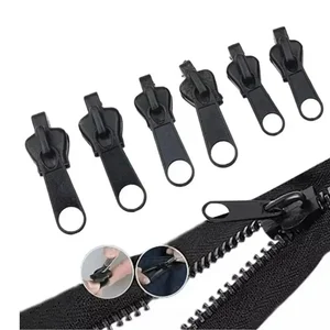 Black 6 PCs Universal Instant Reißverschluss Instant Reißverschluss Reparaturkit Reißverschluss Ersatz Schieberegler Rettung von Zähnen Neues Design zum Nähen DIY 8 Hauptverkäufe setzen Ziper - №1