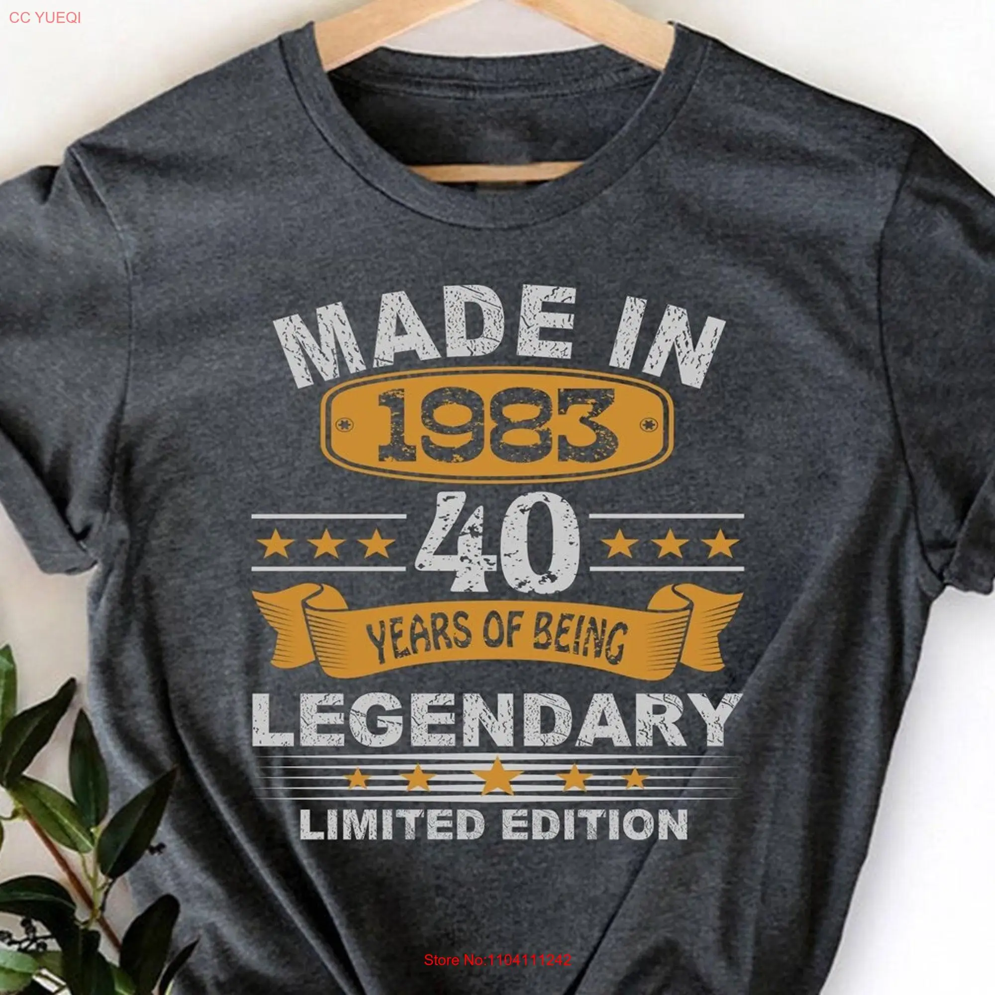 40 Birthday T Shirt 40th GifT Classic 1984 Vintage Years Hello Forty long or short sleeves