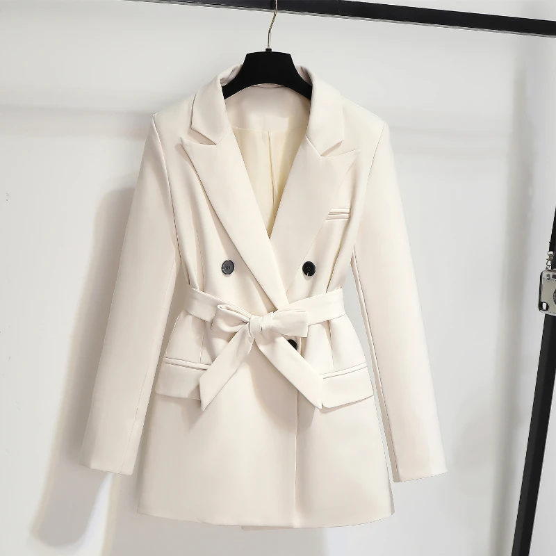 Black Coffee Suit Jacket with Loose Casual Suit Spring and Autumn Women Trench Coats Jaqueta Feminina