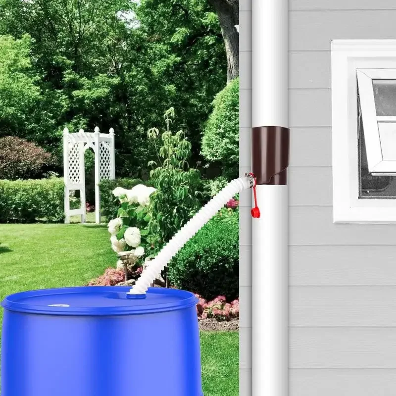 Rain Water Collection System Yard Gutter Drain with Hose Collector Rainwater for Downspout Watering Roof Water Harvesting Garden