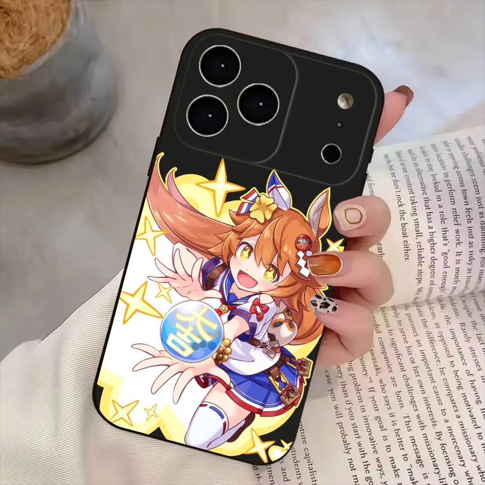 

Matikanefukukitaru Umamusume Phone Case For iPhone 17,16,15,14,13,12,11 Plus,Pro Max, Soft Silicone Black Cover
