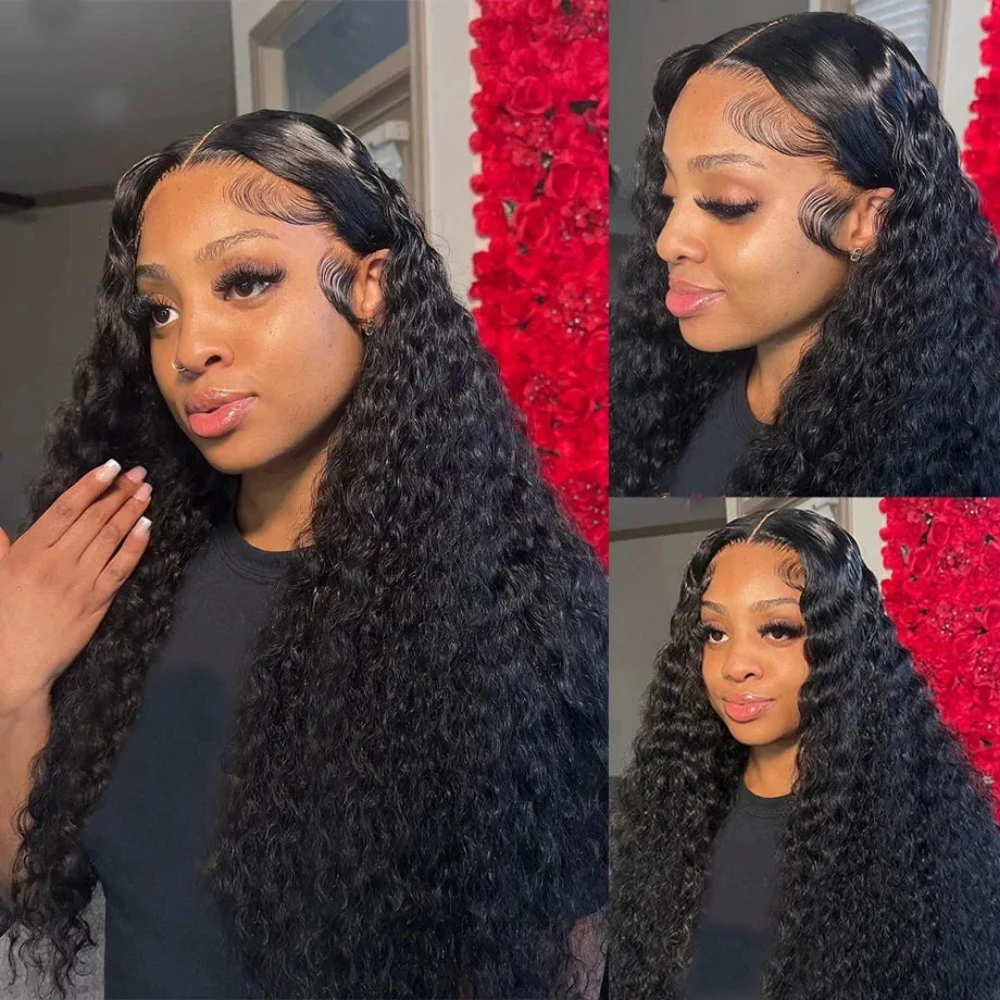 

30 36 inch Deep Wave Human Hair Wig 13x4 13x6 Hd Lace Front Wig 200% Density Brazilian Hair Water Wave Curly Wig Human Hair