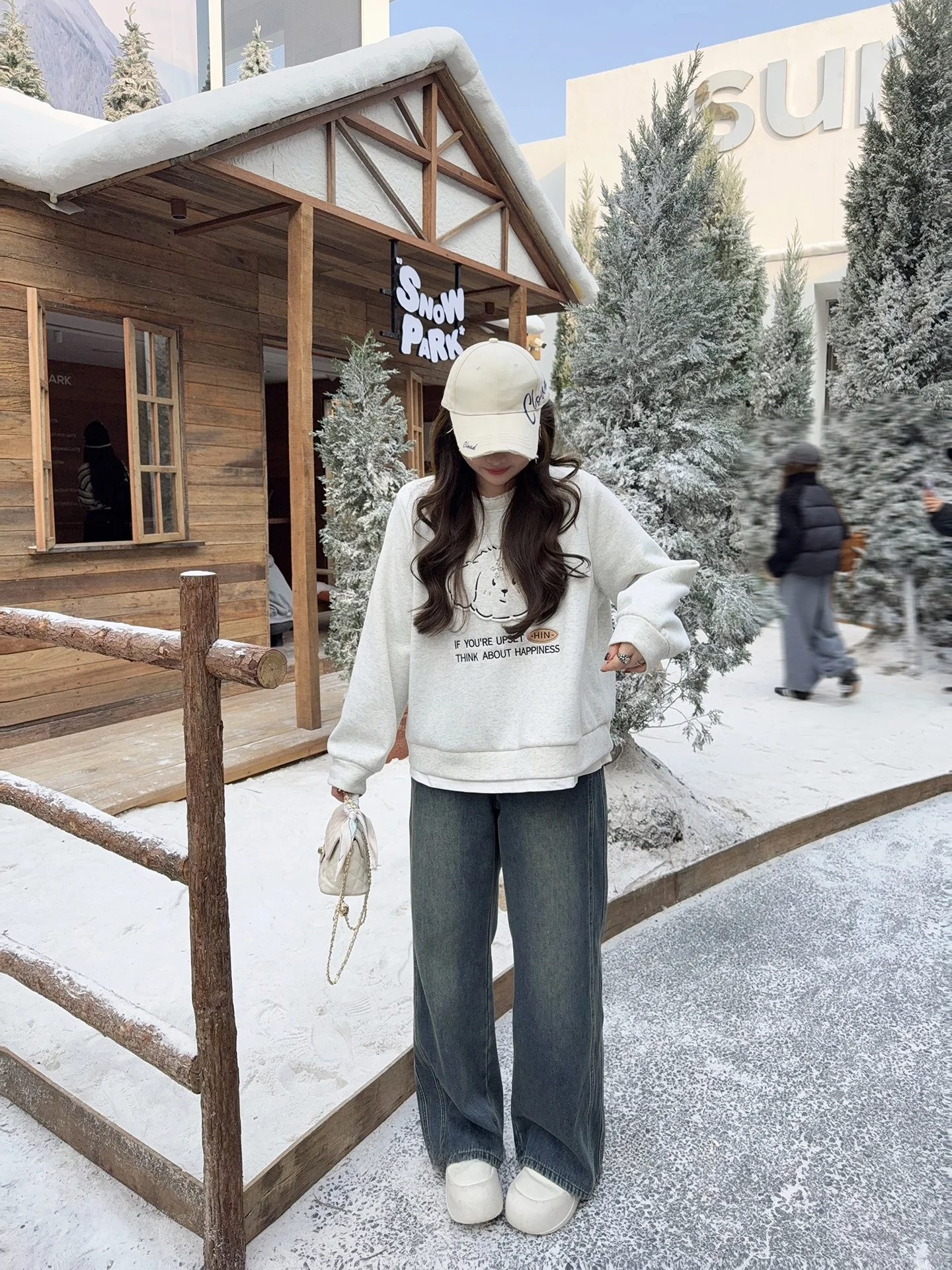 

Корейский свитшот с мультяшным принтом, большие размеры, женский свободный топ для похудения, из смесового хлопка, с длинными рукавами, зимняя новинка