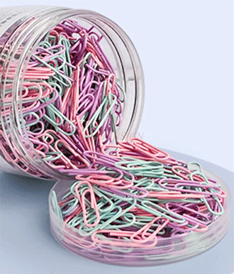 500pcs Color paper clips, office supplies, paper clips, large file bookmarks, return pins, stationery, fixed return pins