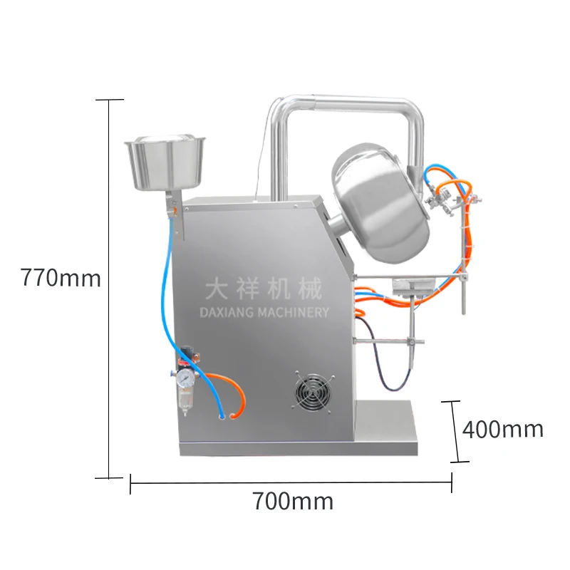 BYC-400 Mini Nut Seed Coating Machine Lab Food Grade Double Heating with Spray Gun Film Coating Machines