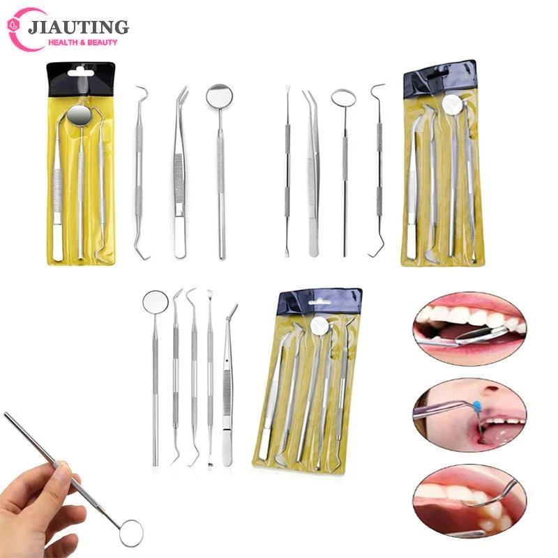 

3/4/5PCS Dentist Tooth Tartar Plaque Scraper Remover Teeth Cleaning Tools Stainless Steel Dental Tools DScraper Pick Hygiene Set