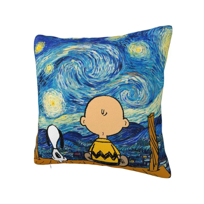 Custom Cute Cartoon Snoopy Cushion Cover 40x40 Cm Velvet Polyester Throw Pillow Case For Sofa Car SeatHome Decoration Pillowslip