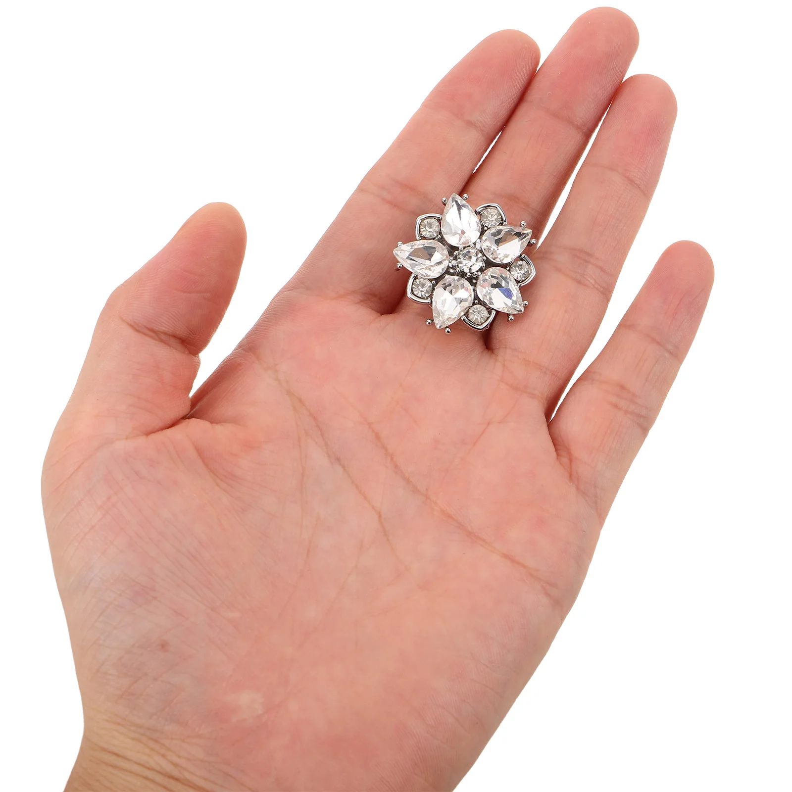 

2Pcs Rhinestone Cuff Links Mens - Flower Design Shirt Studs for Tuxedo French Cuff Shirts Business Wedding Groomsmen Jewelry