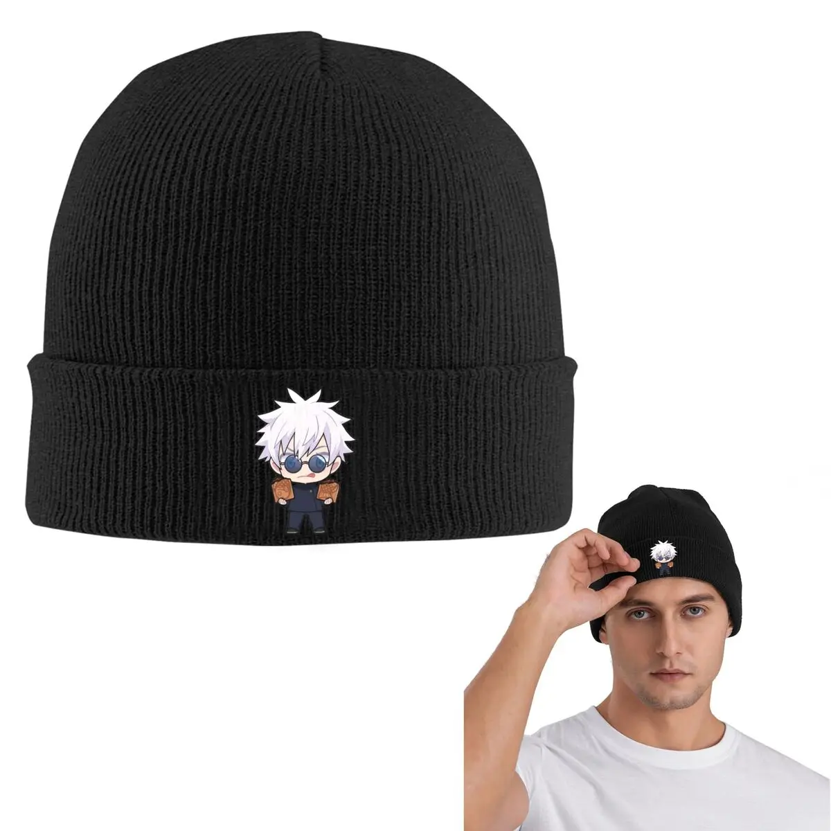 

Годжо Манга Каваи японского аниме теплая вязаная шапка хип-хоп шляпа осень зима уличные шапки шапки для унисекс для взрослых