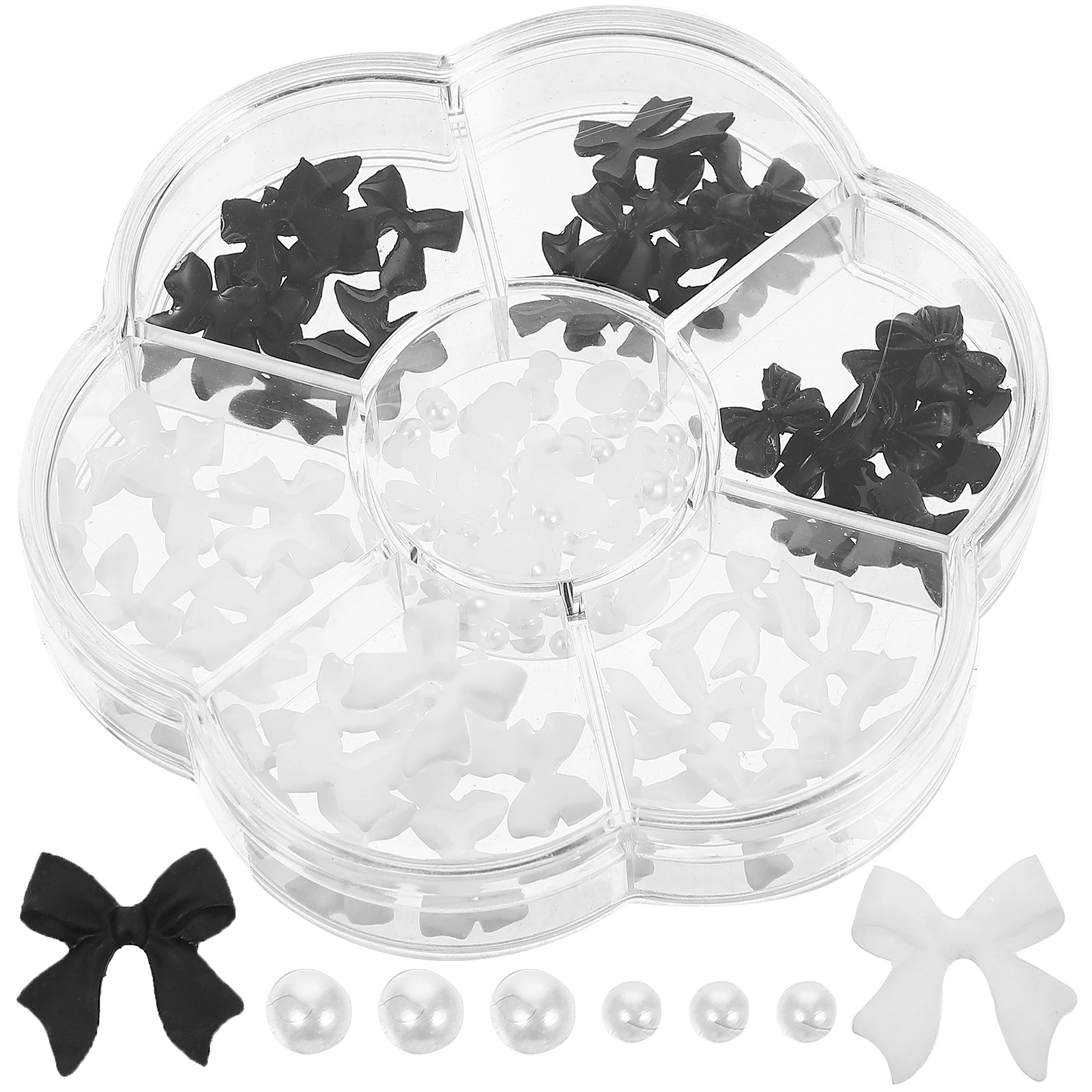 1박스 3D 리본 진주 장식품 DIY 매니큐어 패치 아트 데코 손톱 장식 네일 쥬얼리 용품 네일 아트 장식품