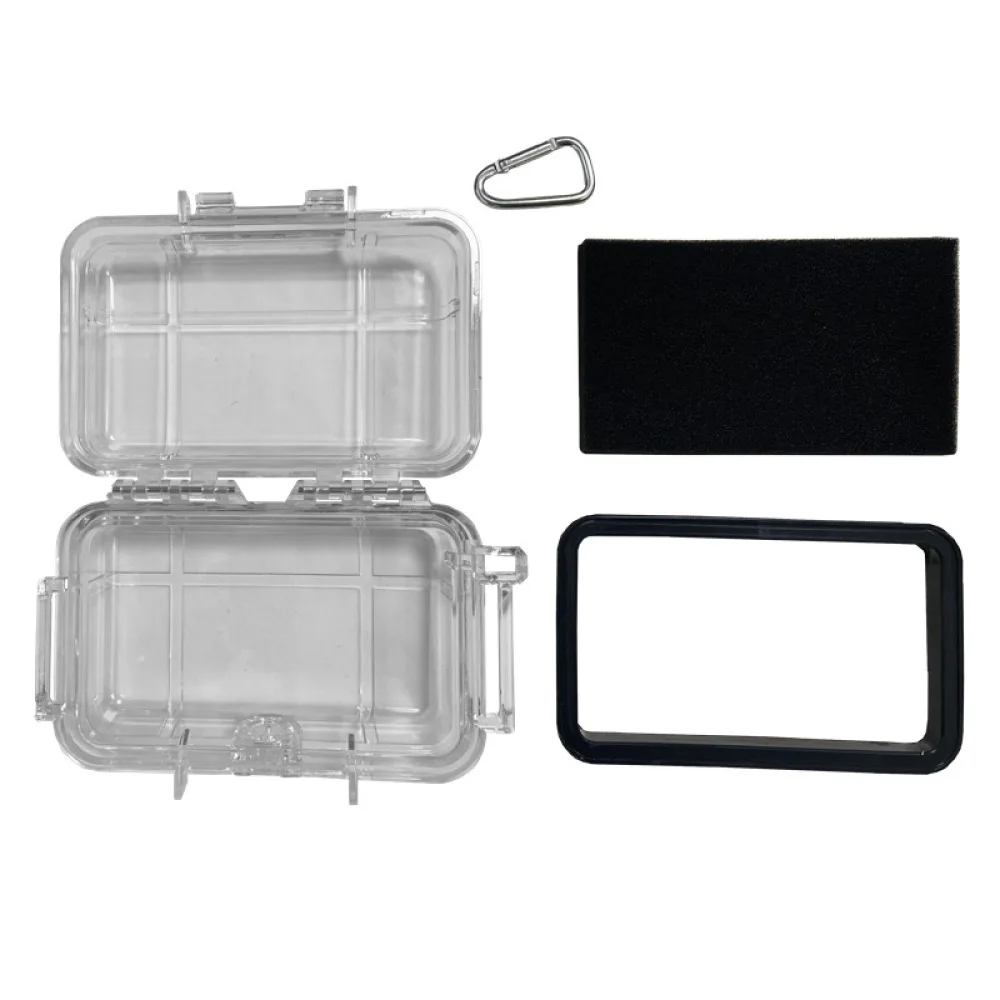 Mini Portable Waterproof Storage Box Transparent Shockproof Case With Foam Lining Camping Travel Jewelry Tool Organizer Box