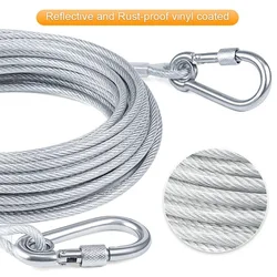 Dog Tie Out Cable Galvanized Steel Wire Pet Leash with PVC Coating Chew Proof Lead for Large Dogs Pets Dog Yard Camping Outdoors