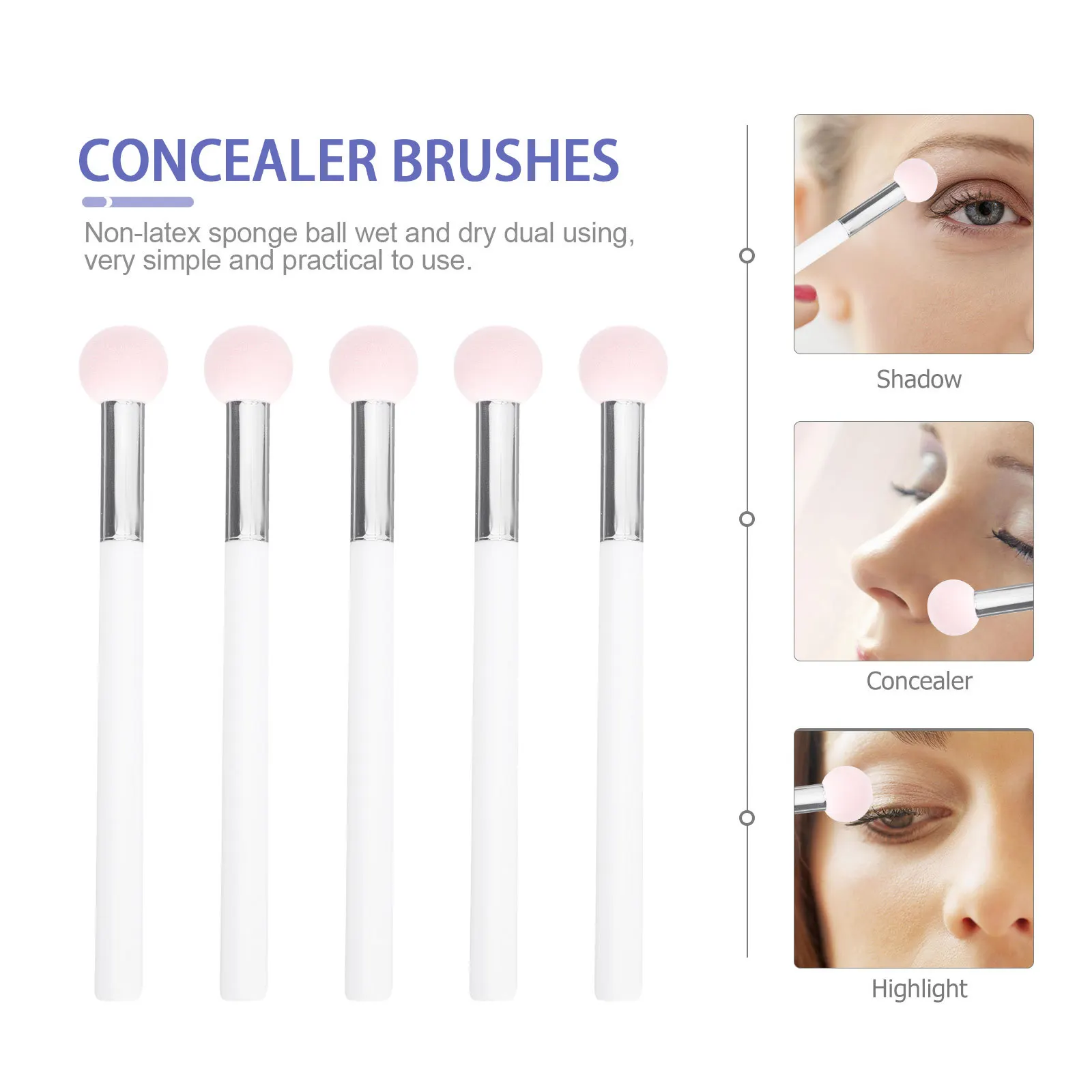 

5Pcs High Quality Sponge Powder Puff Non Latex Wet Dry Makeup Tools for Professional Use Mushroom Head Sponges