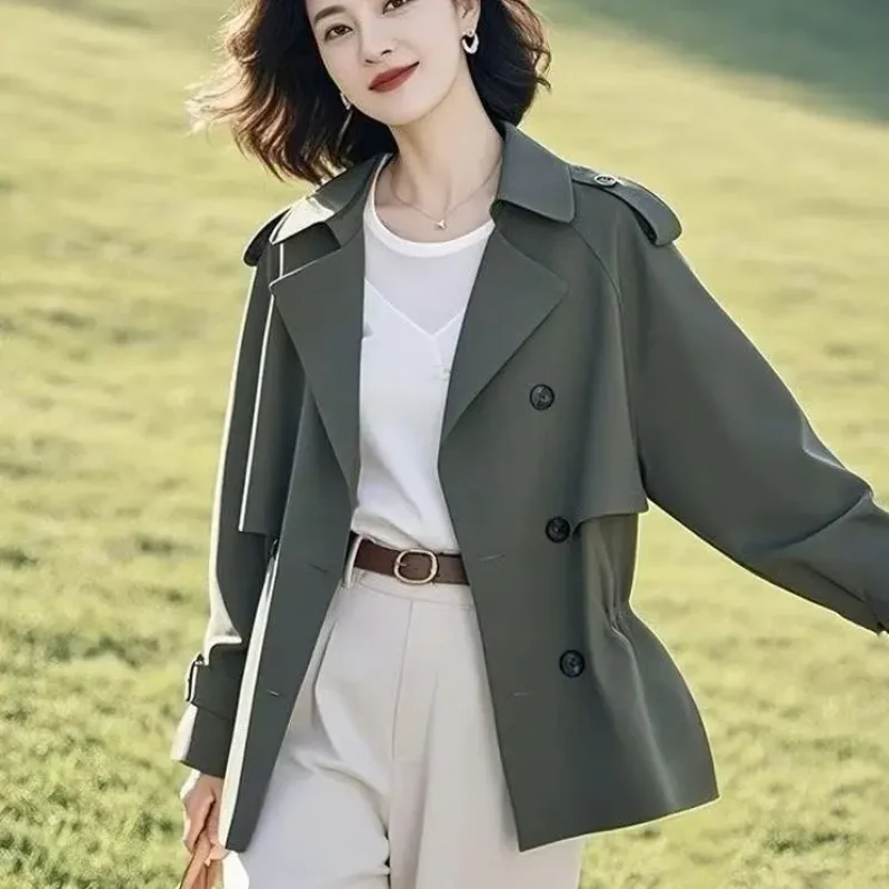 

Button Long Sleeve Women's Lapel Loose Casual Green Jacket Top