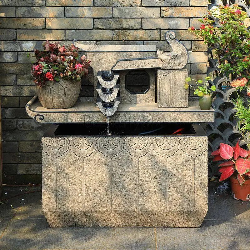 Outdoor courtyard garden fish tank circulating water system landscape new Chinese landscaping decoration