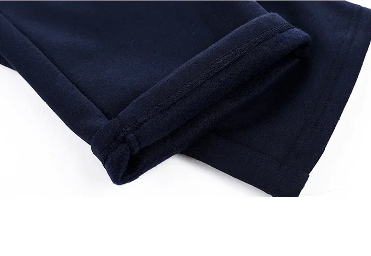 Herbst Winter Herren Fleece-gefütterter Reißverschluss-Hoodie Zweiteiliger Trainingsanzug Dicker Warmer Kapuzenpullover mit Hose Outdoor Fitness Alltag Streetwear – Detail 15