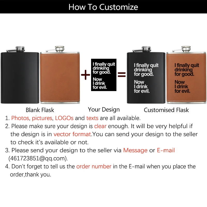 8 OZ 227ml Stainless Steel Hip Flask Customise Photo LOGO Name Portable Outdoor Camp Personalized Custom Laser Engraving Gift