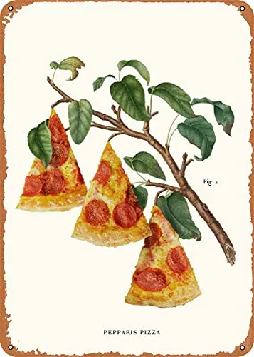 

Pizza Plant Vintage Look Metal Sign Art Prints Retro Gift 8x12 Inch