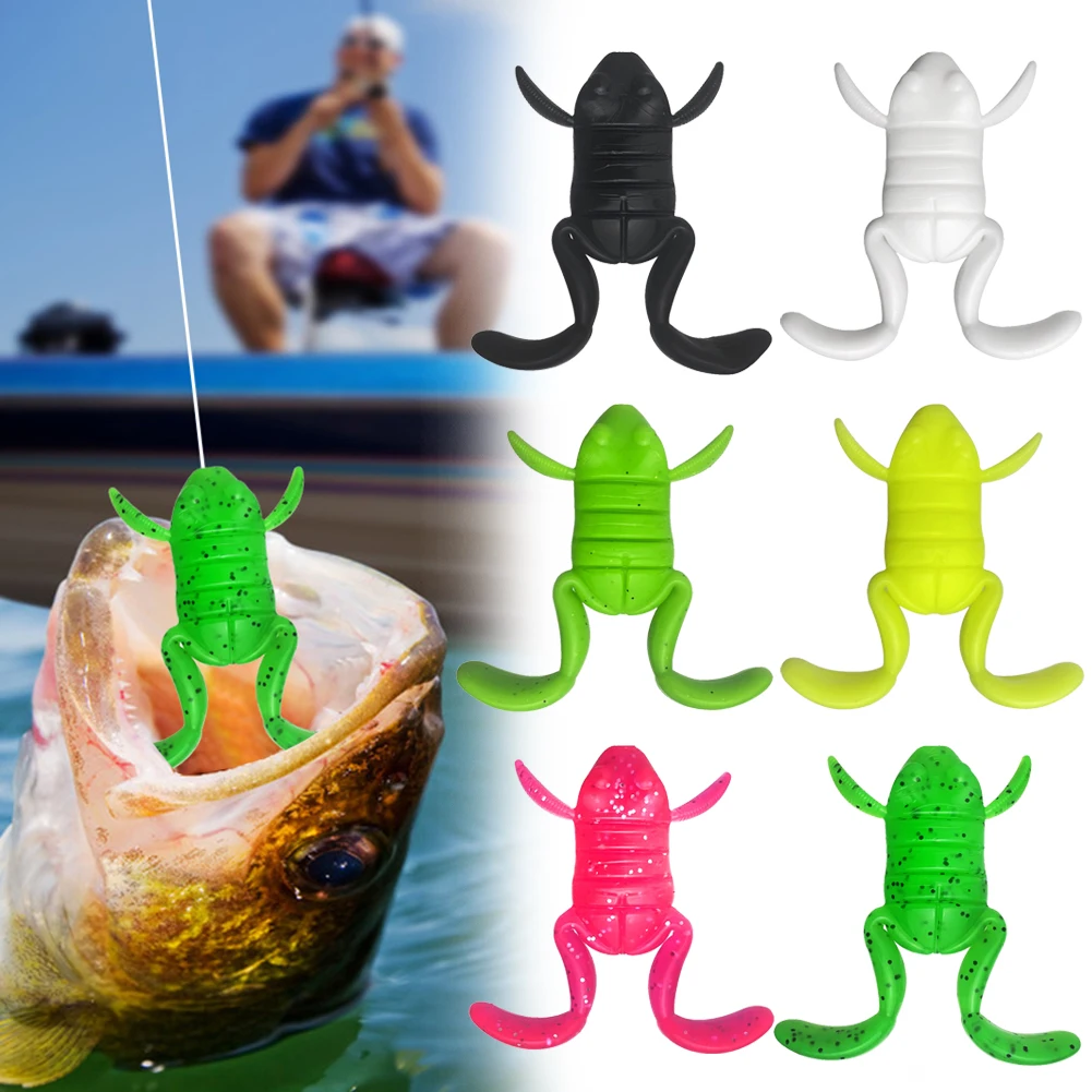 5Pcs Kick-Legged Frog Bait 10g Frog Luya Floating Bait Frog Attractive Fishing Bait for Bass Fishing