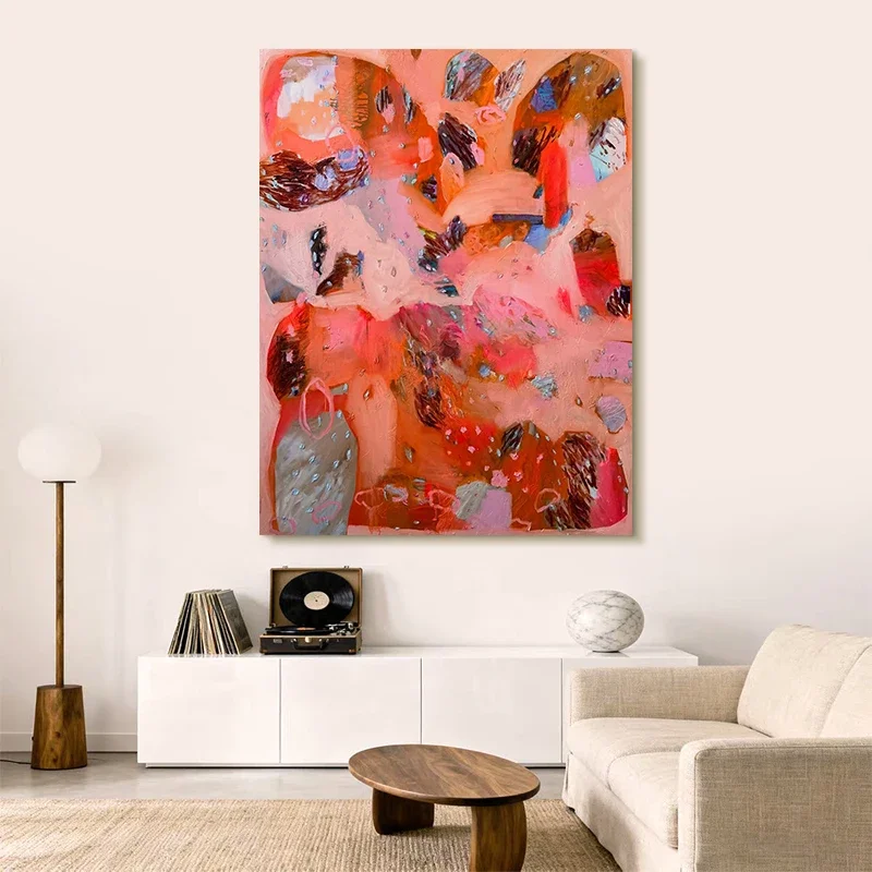 Living room decorative art hanging painting wabi-sabi style entrance abstract oil painting