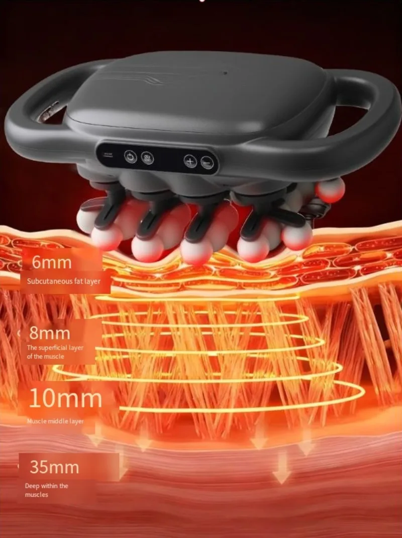 28 Heads Fascia Massager Professional Deep Tissue Muscle Relaxation Device for Fitness Home Waist Leg Body Massage