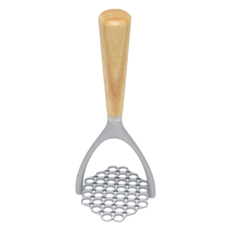 

Potato Masher Aluminum Alloy Masher Utensil with Wooden Handle Kitchen Vegetable Fruit Versatile Masher Drop shipping