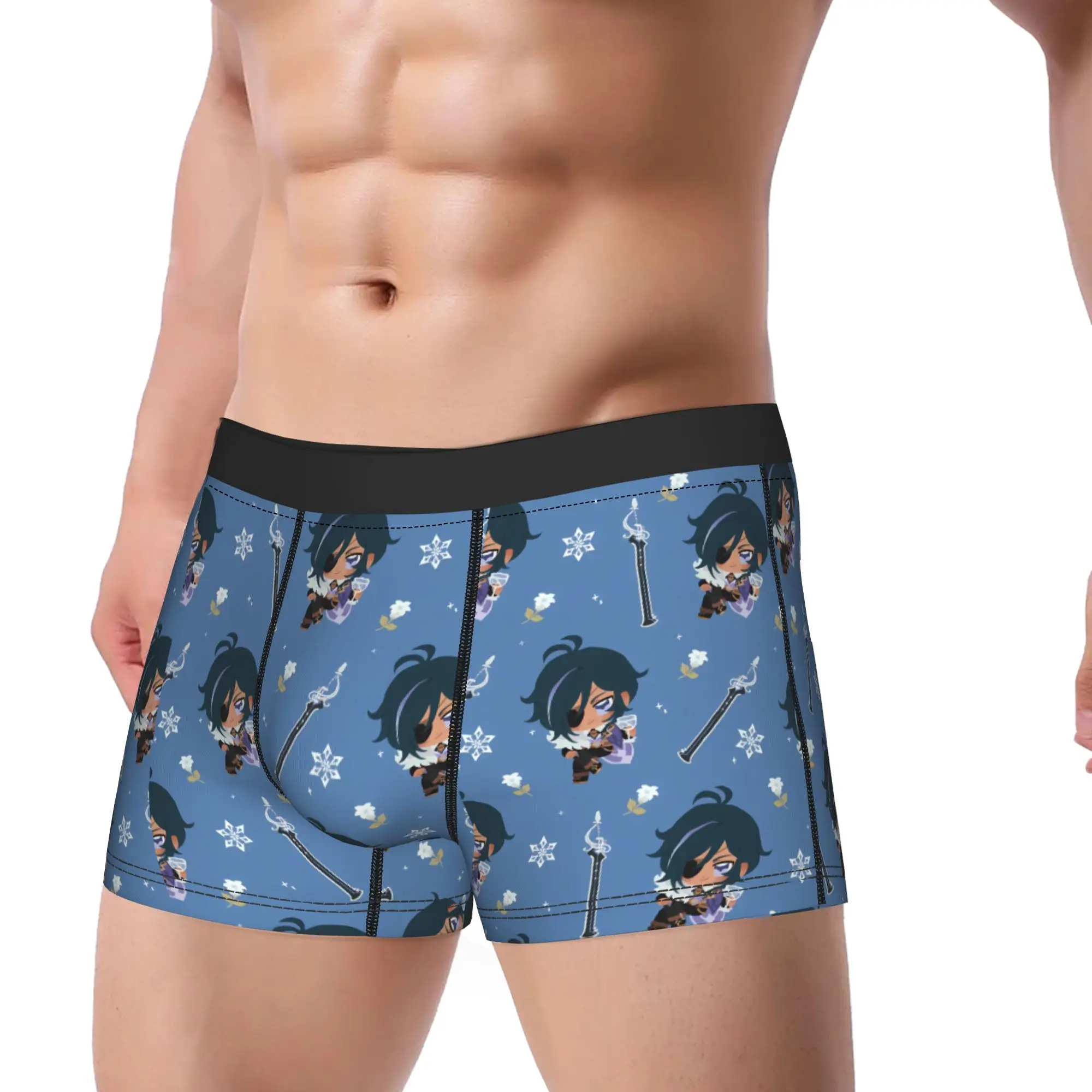 Genshin Impact Game Printed Boxer Brief Kaeya Alberich  Underwear Trenky Men Sexy Soft Trunk Customs Oversize Panties