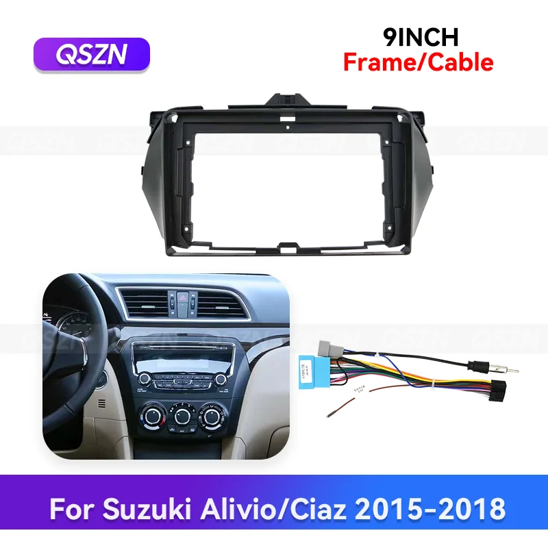 

QSZN 9-дюймовый для Suzuki ALIVIO CIAZ 2015-2018 гг., автомобильный радиоприемник, стерео рамка, Android Auto, мультимедийный GPS MP4, комплект жгутов проводов
