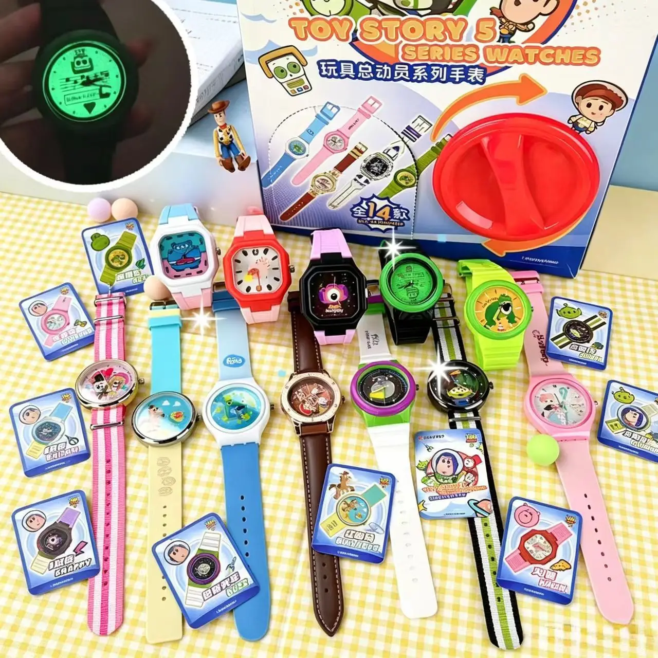 Original Toy Story 5 Watch Series Blind Box Mystery Box Kapselspielzeug Buzz Lightyear Woody Kawaii Ornament Sammlerstück Süßes Geschenk