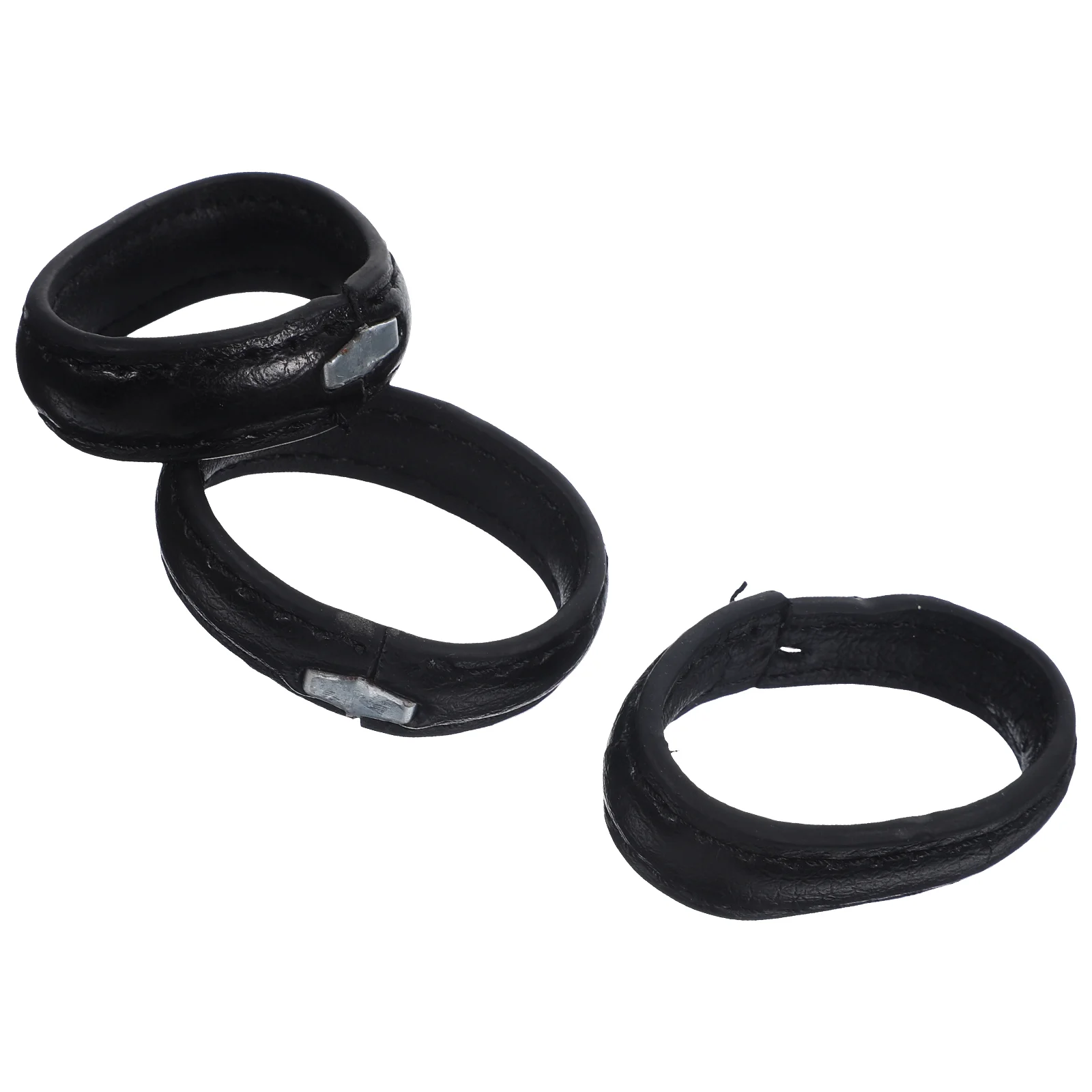 3 Pcs Serpentine Belt Men Belts Strap Retainers Outdoor Buckle Black Cowhide Man While