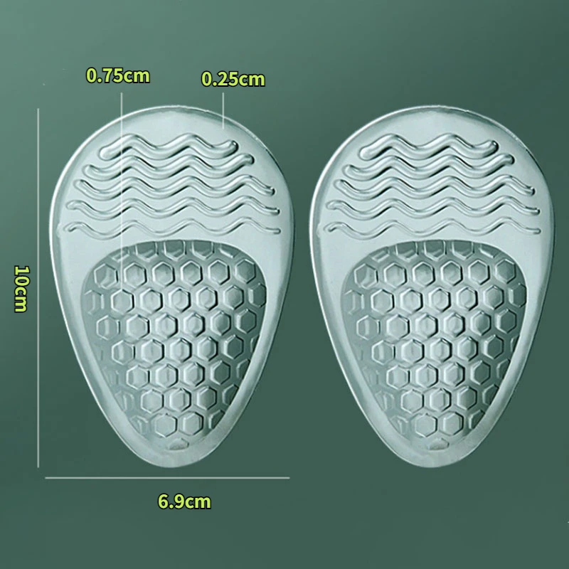 Sandals Insoles Ladies High Heel Shoe Insole Female Half Pad Reduces Friction Pain Silicone Forefoot Pad Anti-skid Foot Care Pad