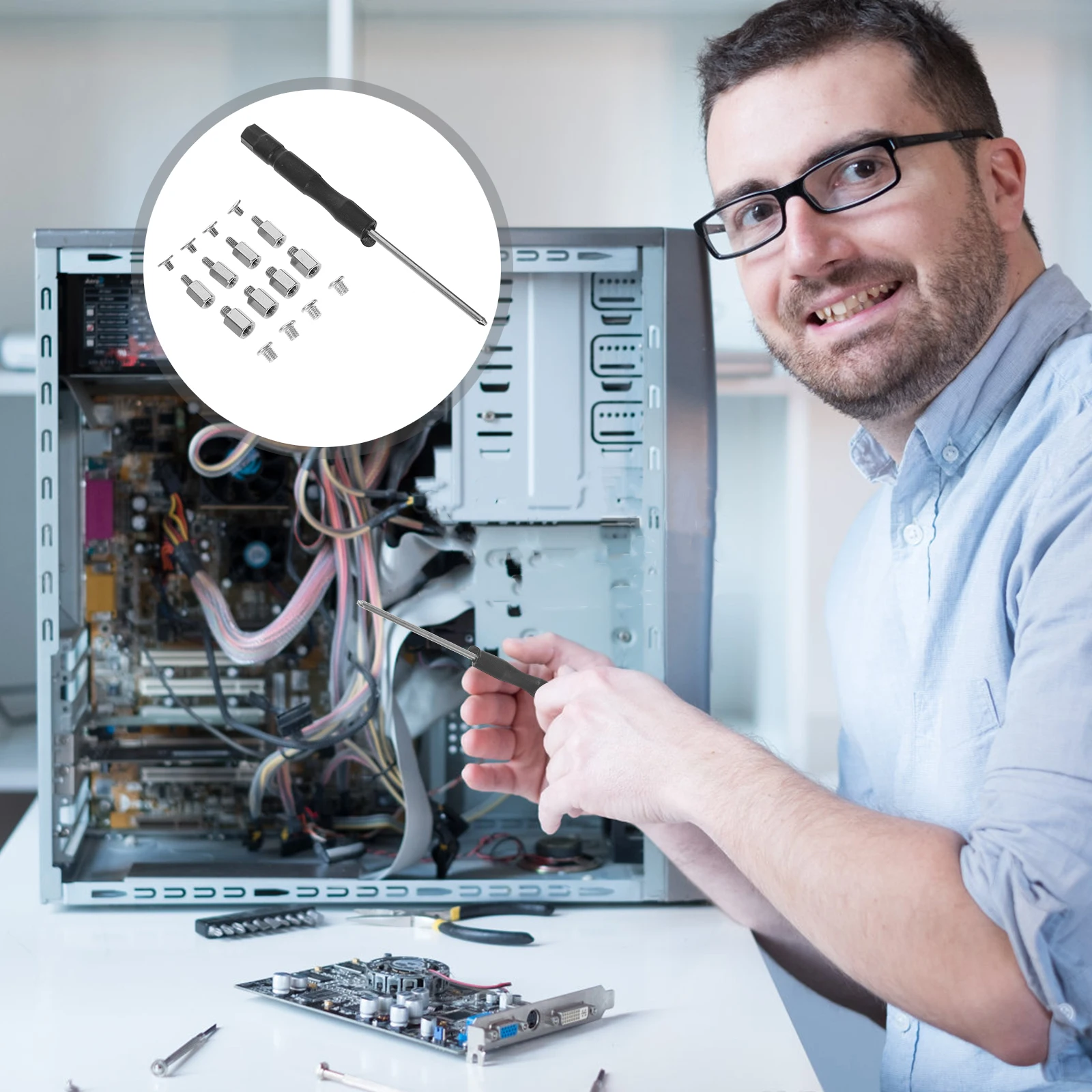 

M.2 SSD Mounting Screw Set Stainless Steel Durable Replacement Screws for Motherboard Game Console Notebook Computer Repair Kit