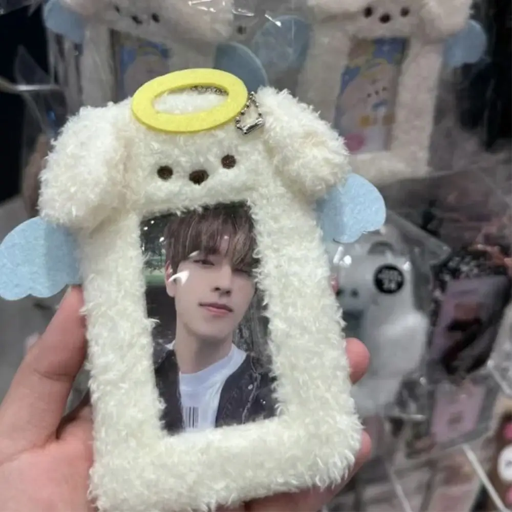 Angle Photocard Holder Fluffy Cartoon Kpop Idol Bus Card Holder INS Korean Style Plush Kpop Photocard Holder ID Card Cover