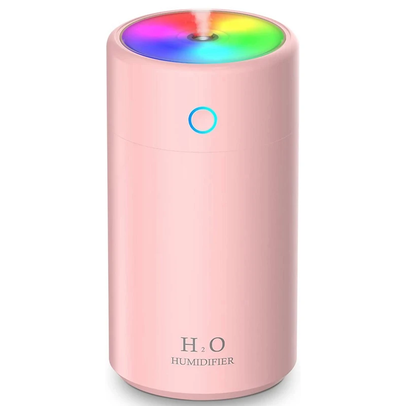 

Humidifier Mini USB Air Humidifier 400Ml With Colorful Night Light Auto Power Off For Home Car Bedroom Office