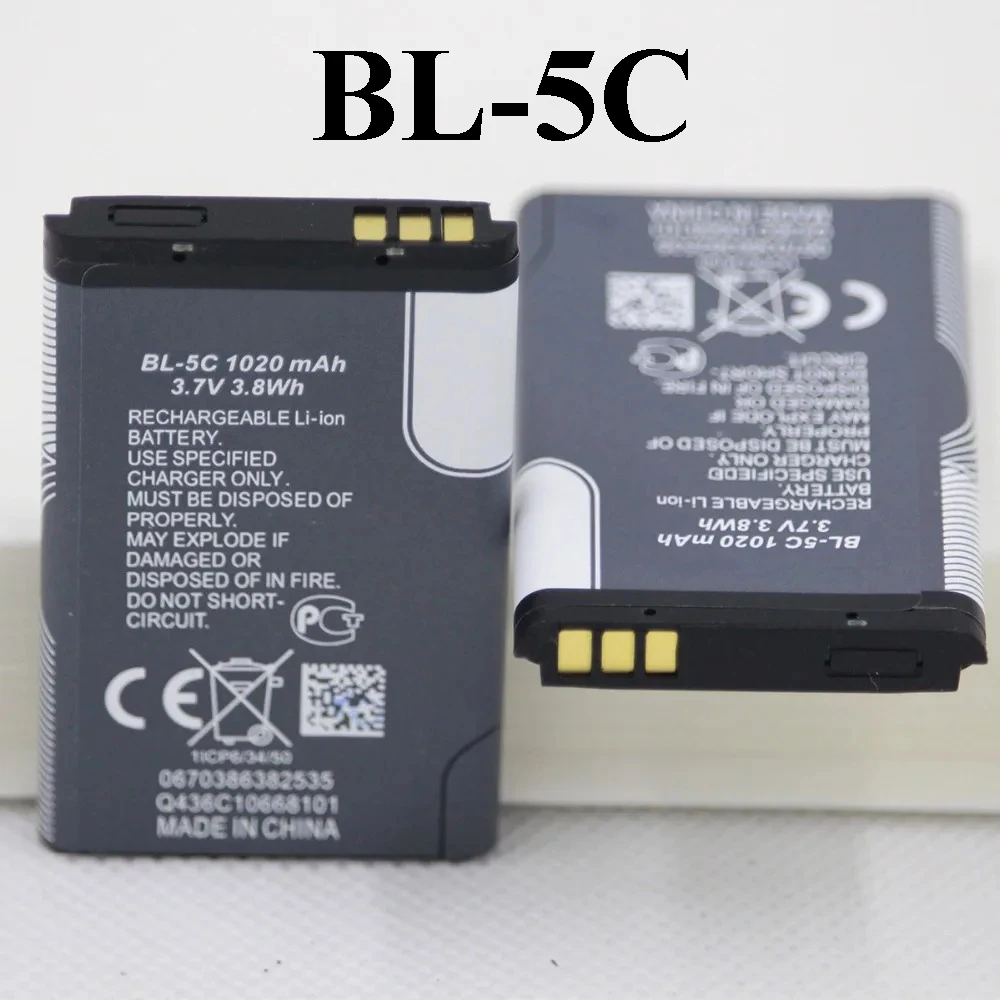 

BL5C BL-5C Phone Battery For Nokia 1100 1110 1200 1208 1280 1600 2600 2700 3100 3110 5130 6230 6230i n70 n72 internal battery