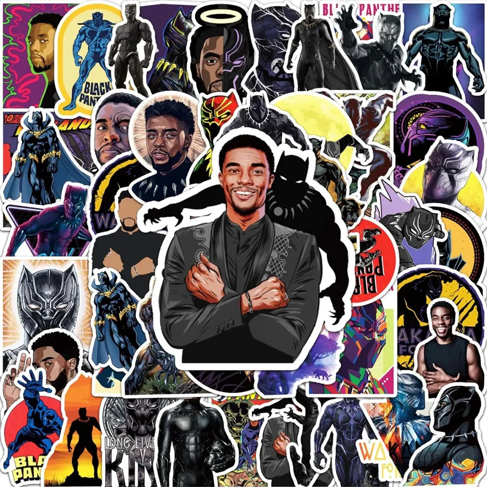 10/30/50PCS Disney Marvel Superhero Black Panther Sticker Cartoon DIY Car Laptop Luggage Skateboard Graffiti Decals Fun for Kids